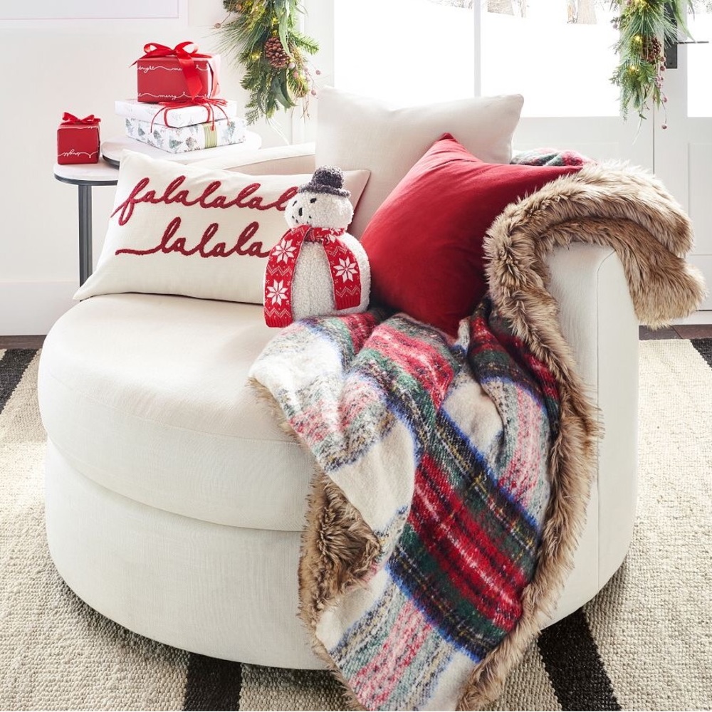 Pottery Barn Whimsical and Cute Archie The Snowman Shaped Fuzzy Cozy Pillow ☃️❄️ - Picture 8 of 16